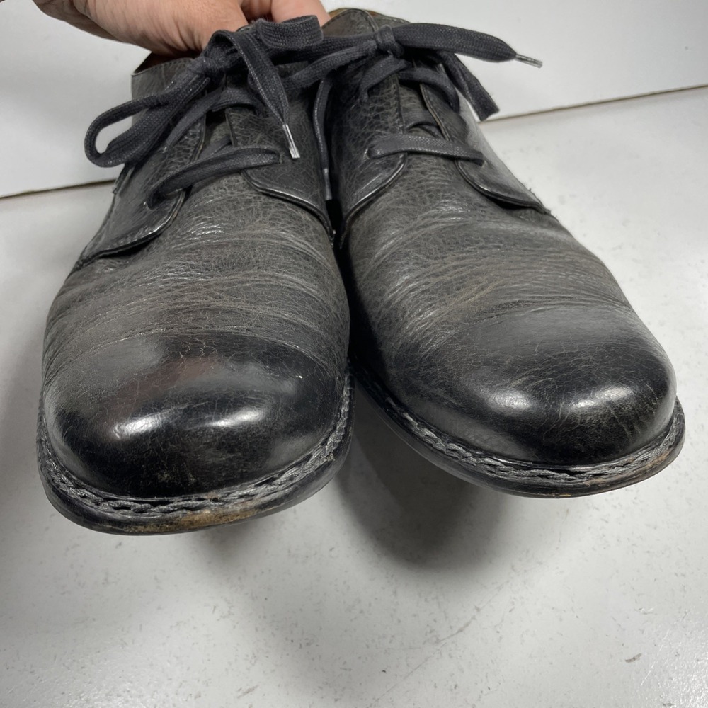 John Varvatos Plain Toe Leather Shoes hand made in Italy Men Size 13 Black - Picture 7 of 16